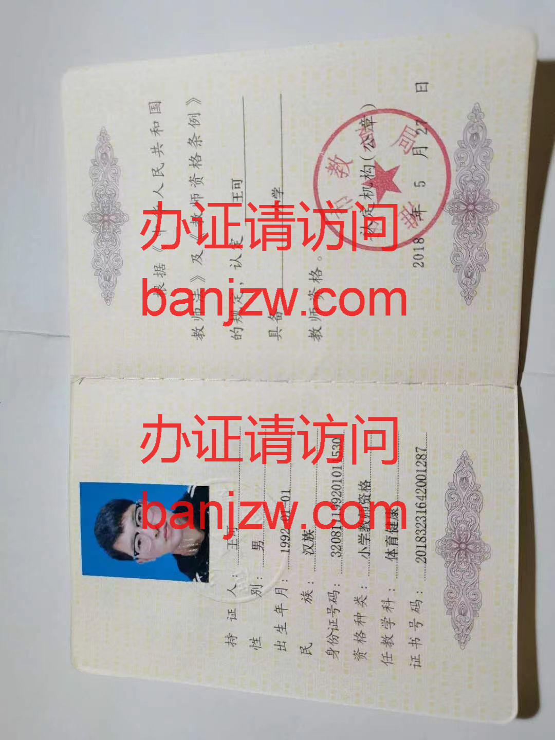 教师资格证样本 教师资格证样本